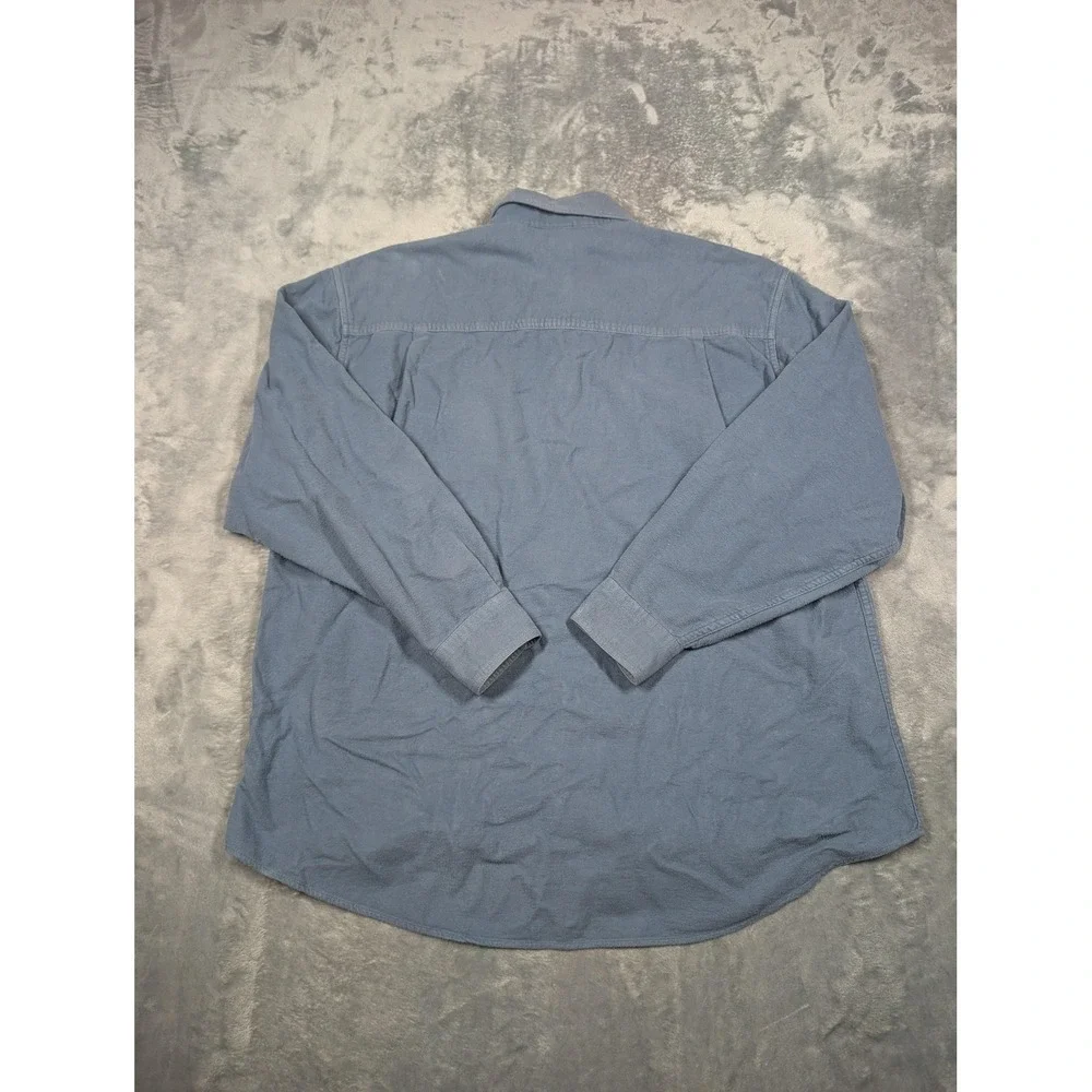 Levis Shirt Mens XL Blue Solid Flannel Long Sleeve Button Up Cotton Casual